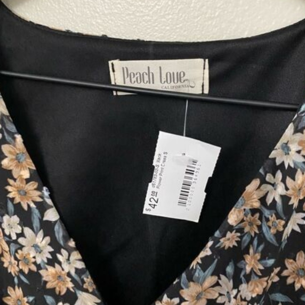 Black Flower Print Dress